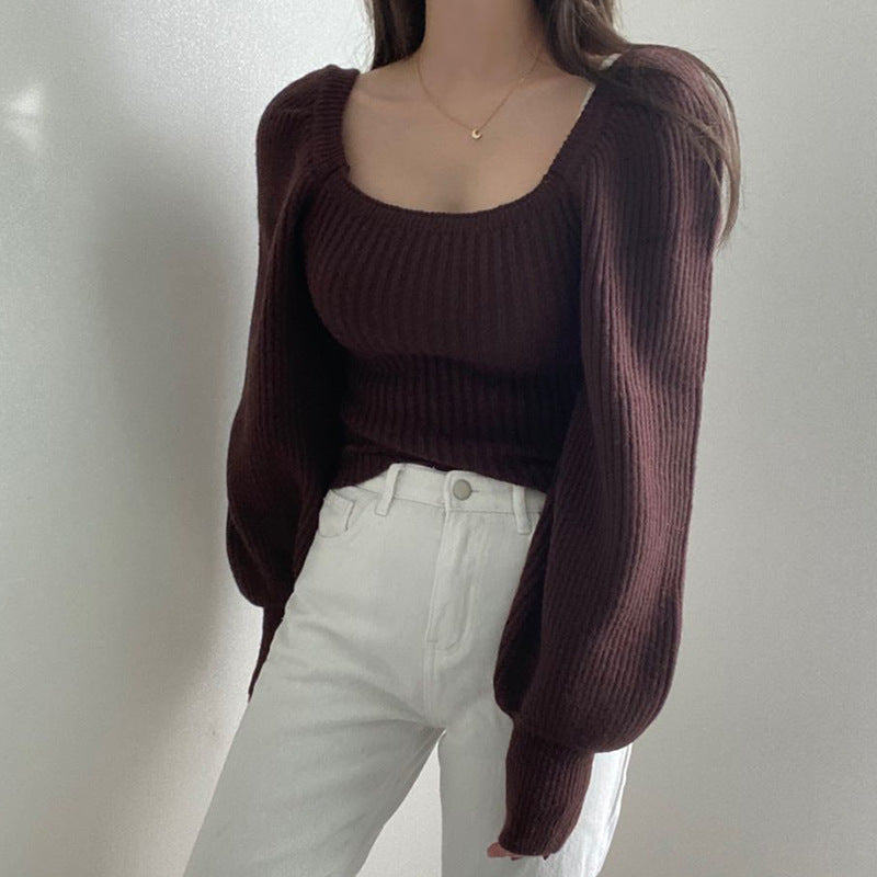 Women's puff sleeve sweater
