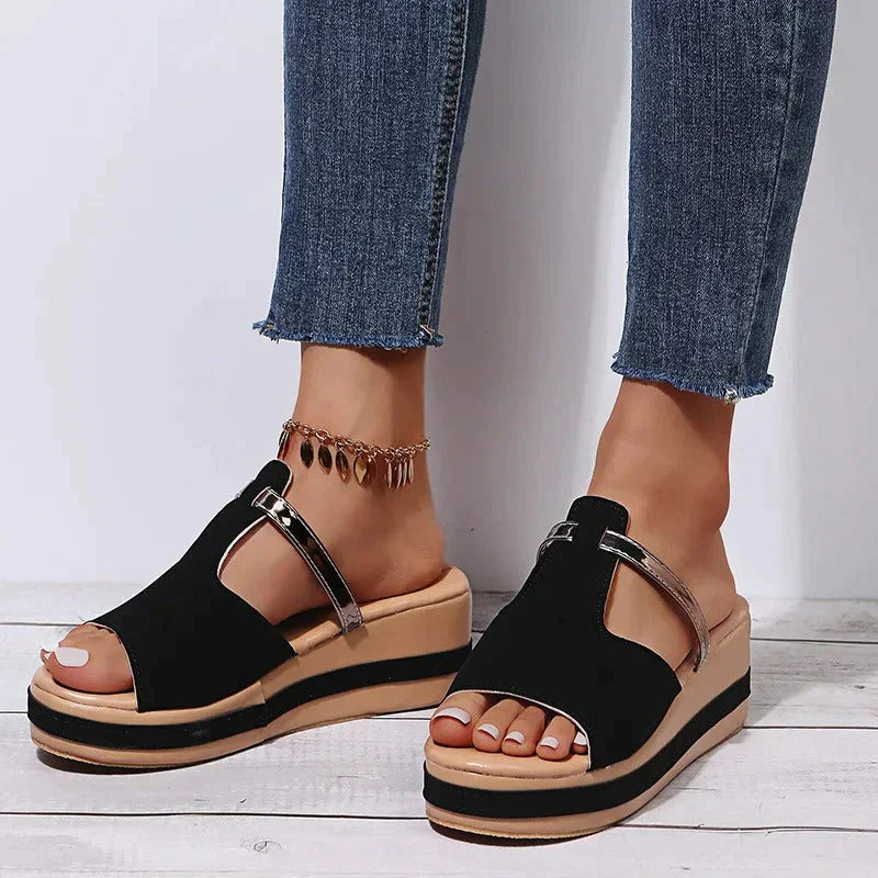 Cut-Out Strap Open Toe Platform Sandals
