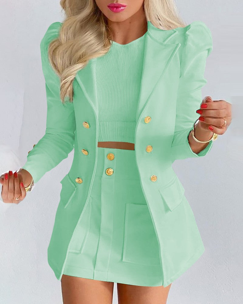 Leonor - Floral blazer and skirt set for chic looks