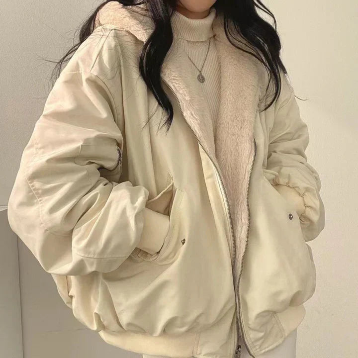 Women's hooded jacket with zip