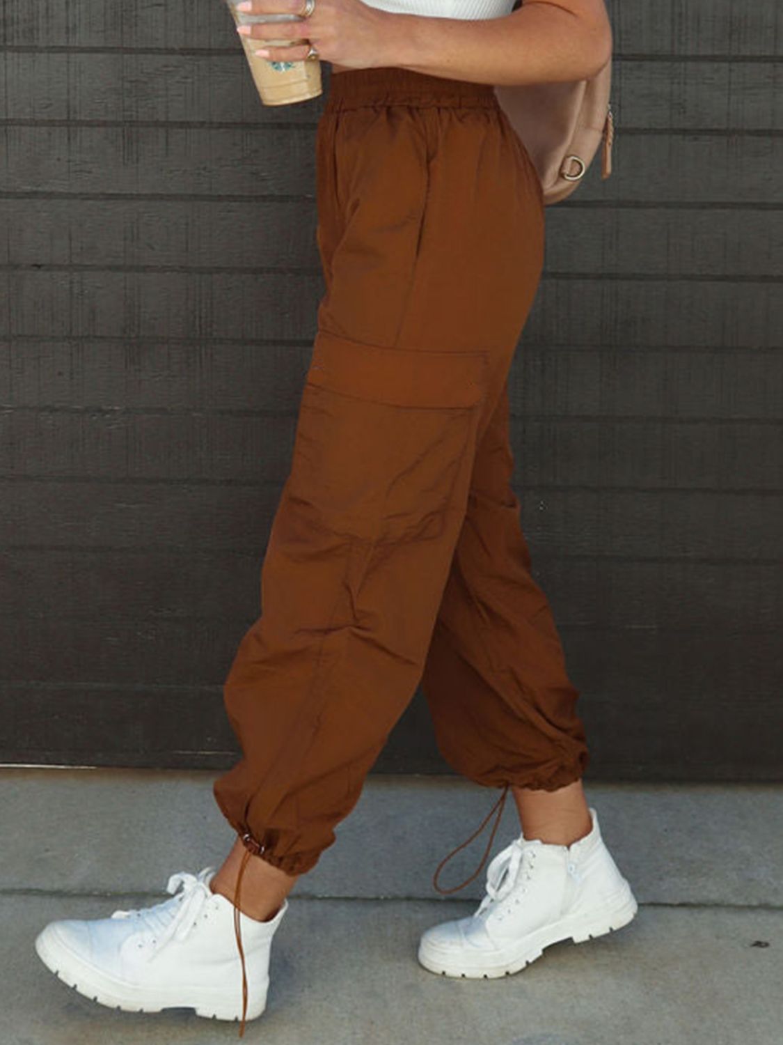 Reena - high waist drawstring pants with pockets