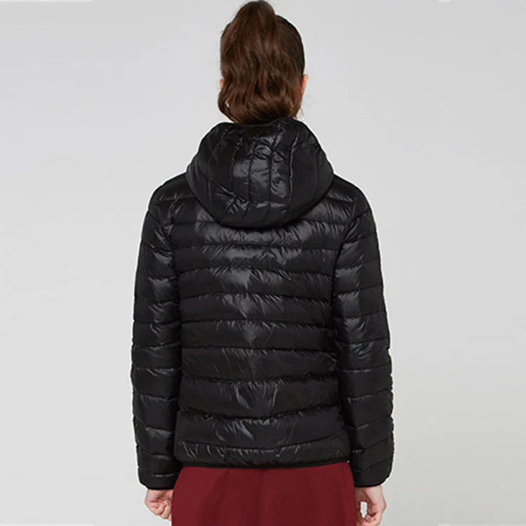 Women's warm autumn padded jacket with hood