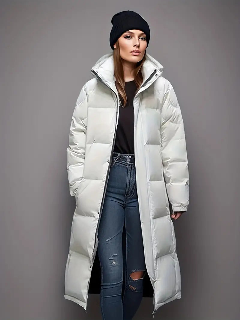 Women's mid-length down parka thick winter coat