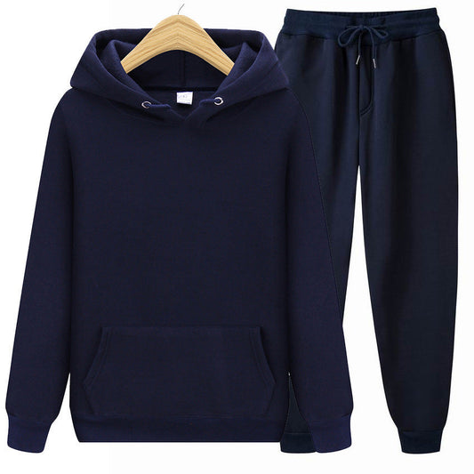 Solid Color Pullover Hooded Sweatshirt