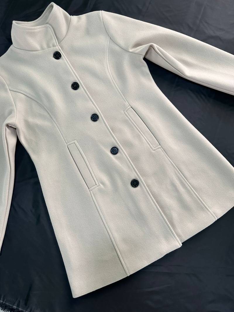 Women's long-sleeved long wool winter coat