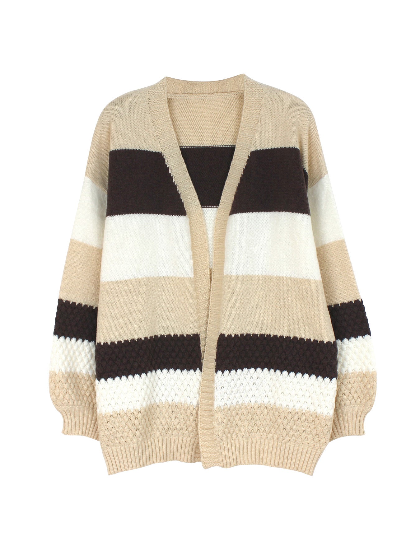 Women's knitted cardigan with drop shoulder sleeves