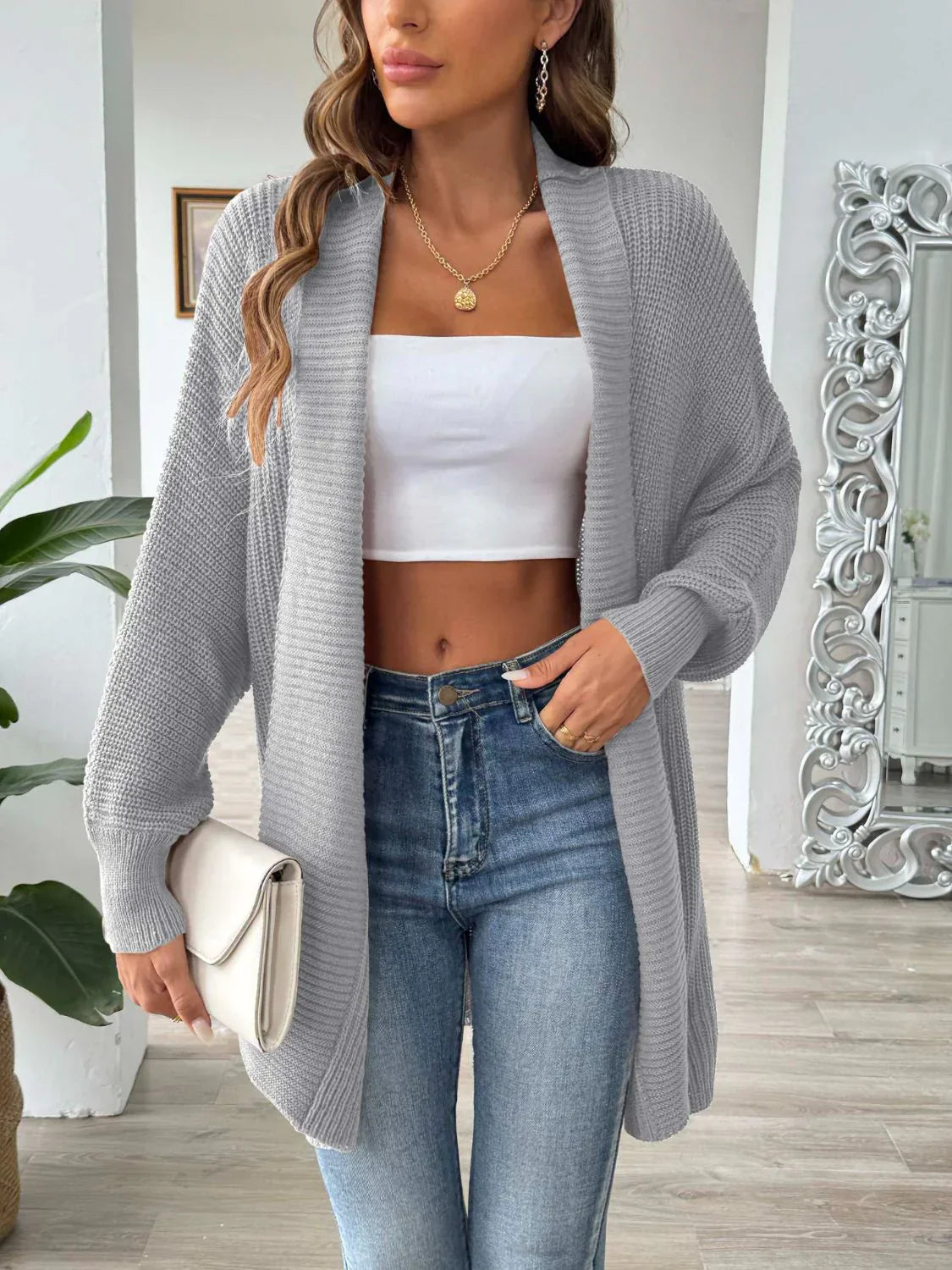 Women's stylish cardigan with open front