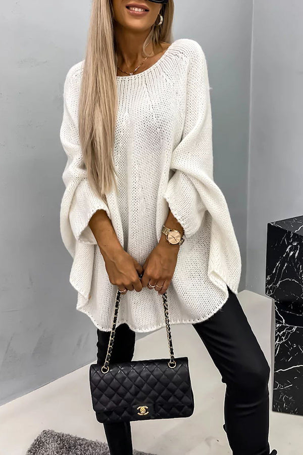 Women's cozy crew neck knit sweater