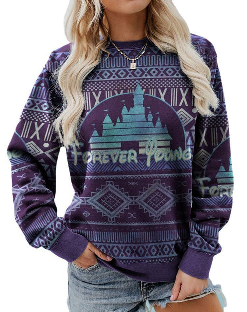 Women's fair isle pattern long sleeve sweater