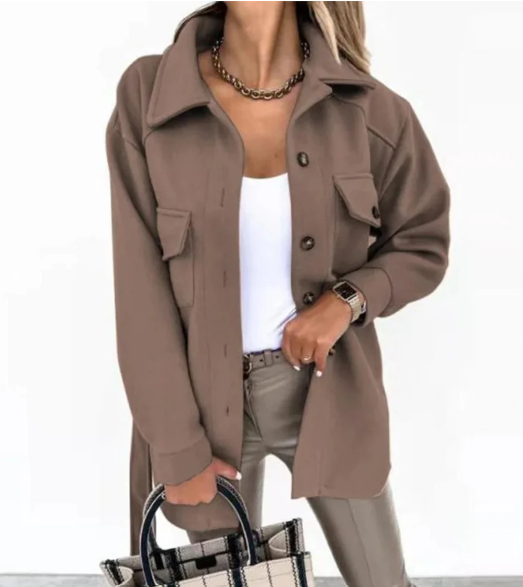 Lexie - lapel single-breasted loose jacket
