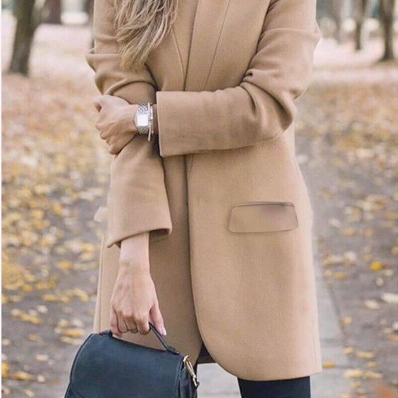 Women's long elegant fitted coat