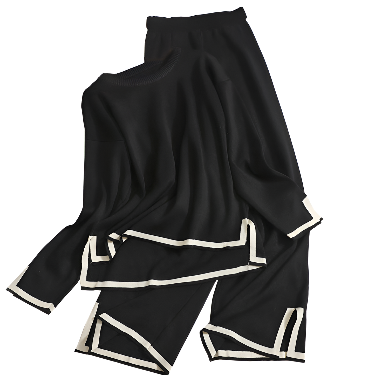 Women's elegant 2-piece lounge set made of stretch knit