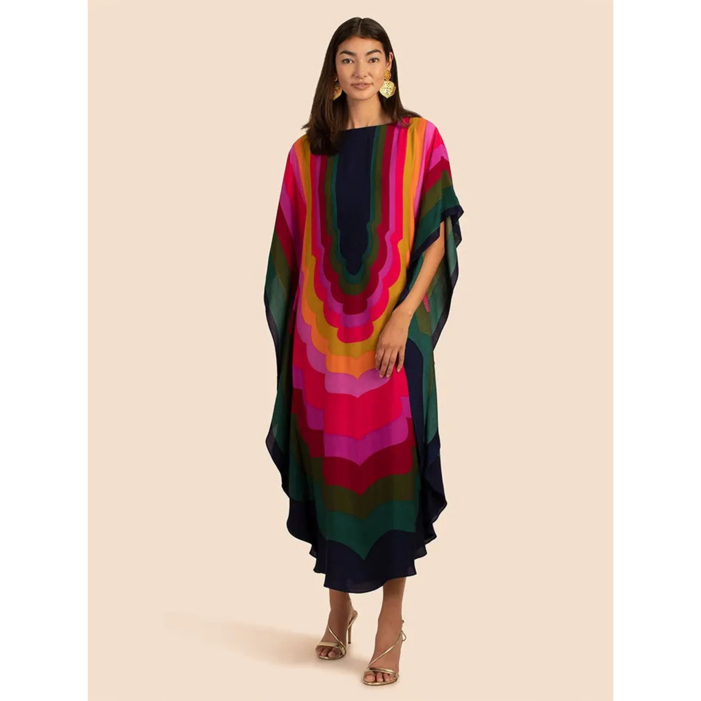 Women's Kaftan - Lightweight Flowy Design - V-Neck Loose Fit Beach Cover-Up