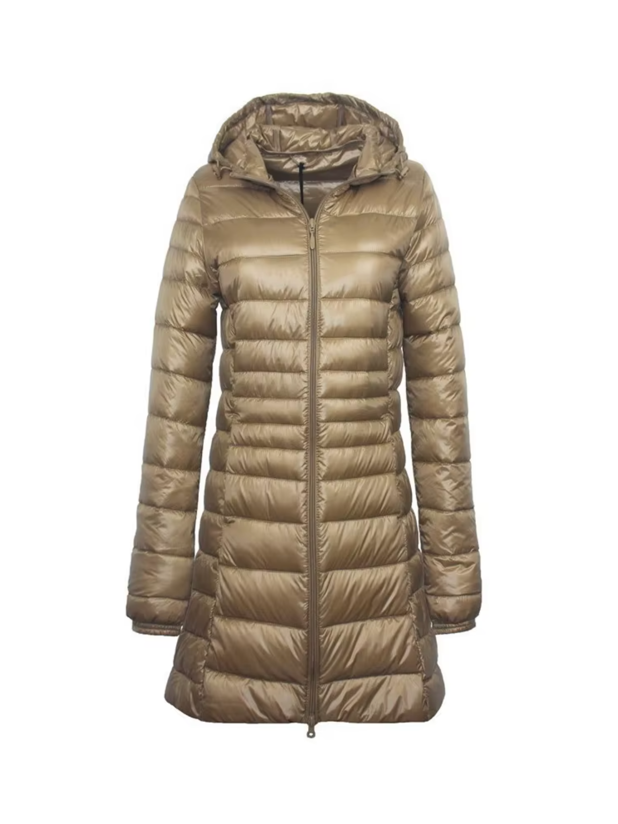 Sienna Slim Fit Puffer Jacket | Quilted Hooded Mid-Thigh Jacket