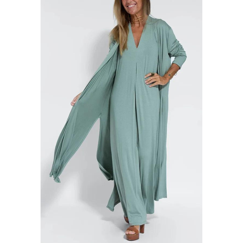 Women's Maxi Dress - Sleeveless V-Neck - Flowy Loose Fit - Elegant & Breathable