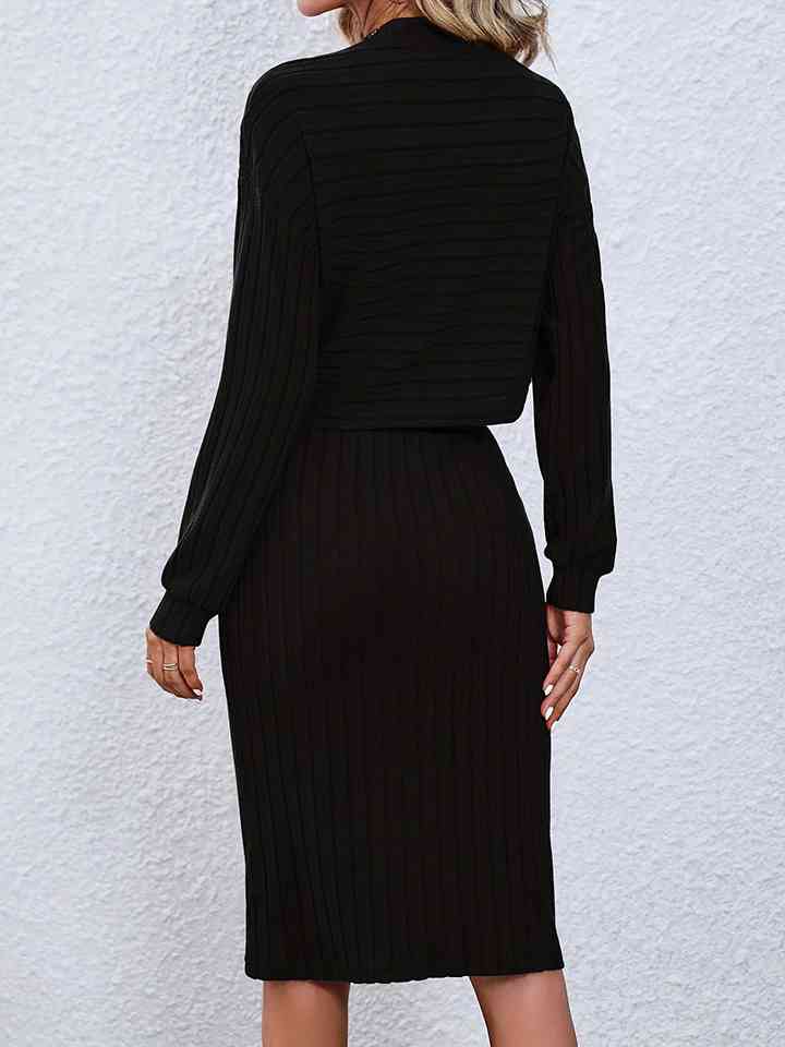 Natine - mock neck long sleeve top and pencil skirt set
