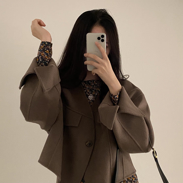 Women's vintage chic v-neck loose jacket