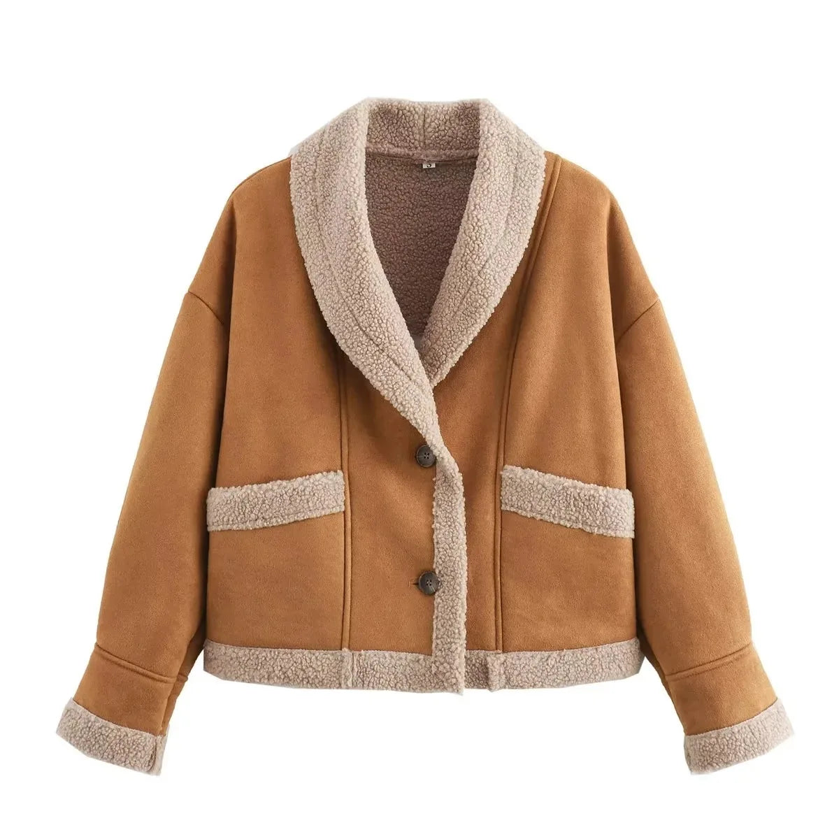 Women's winter coat with lapel collar