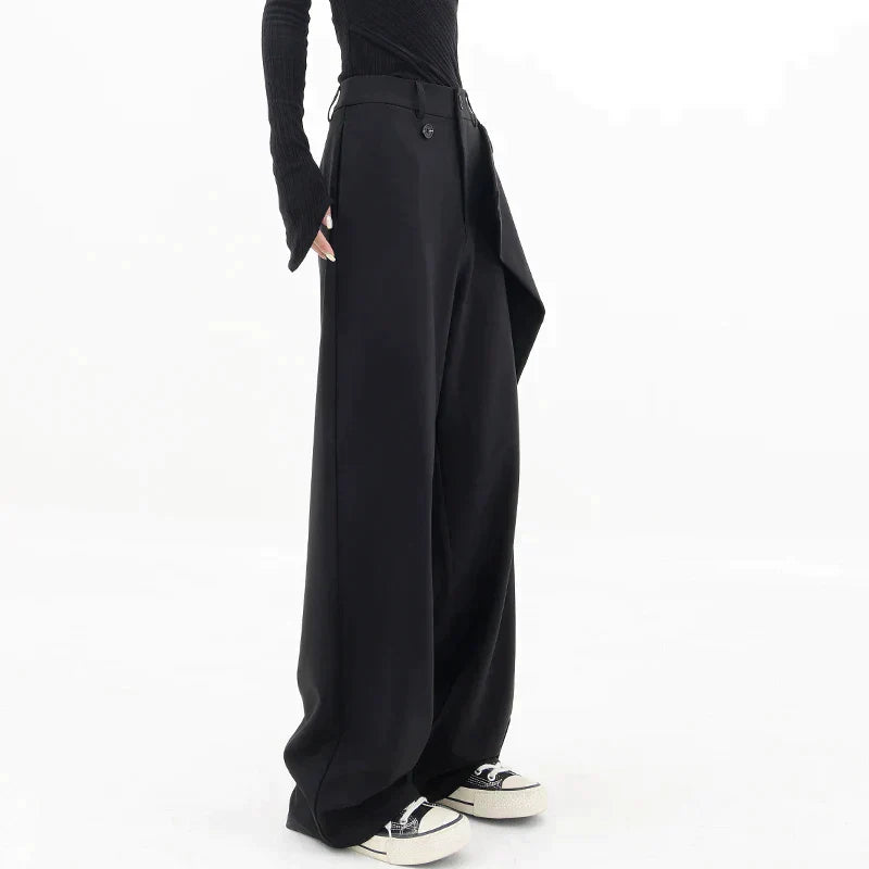 Trendy asymmetrical baggy trousers for women