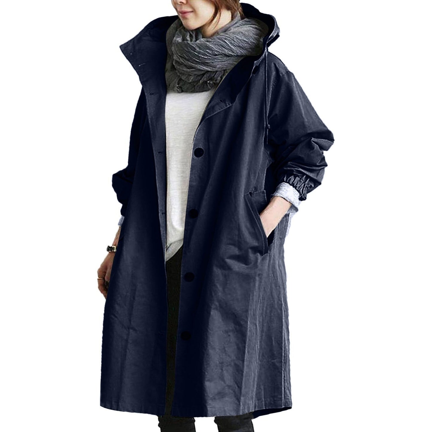 Women's casual windbreaker raincoat
