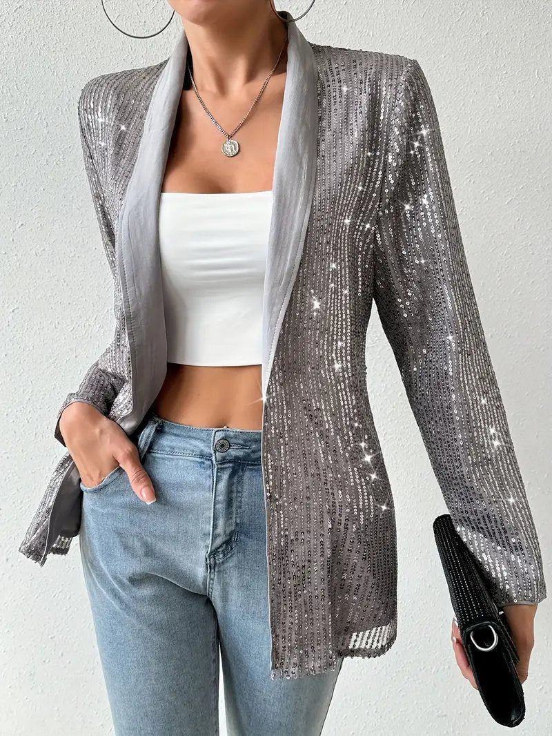 Women's blazer with shiny sequins