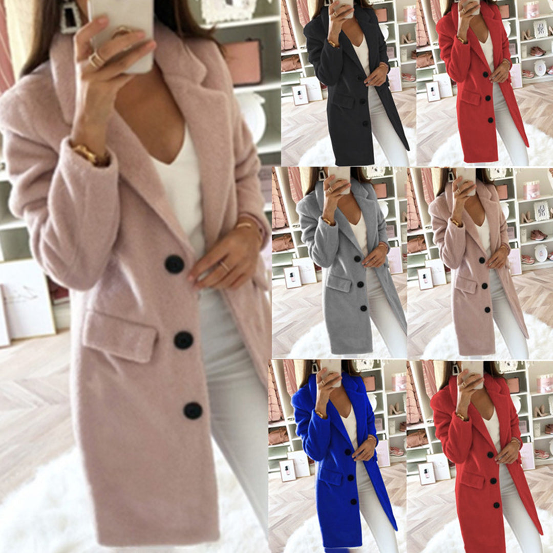 Women's mid-length single-breasted coat