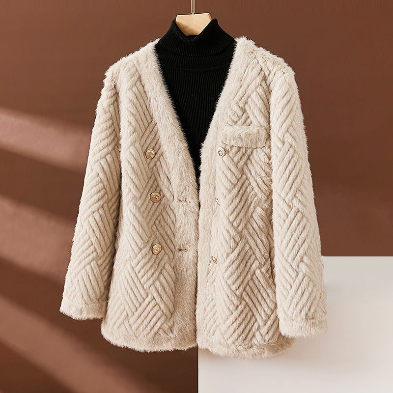 Women's imitation mink fur coat for autumn and winter
