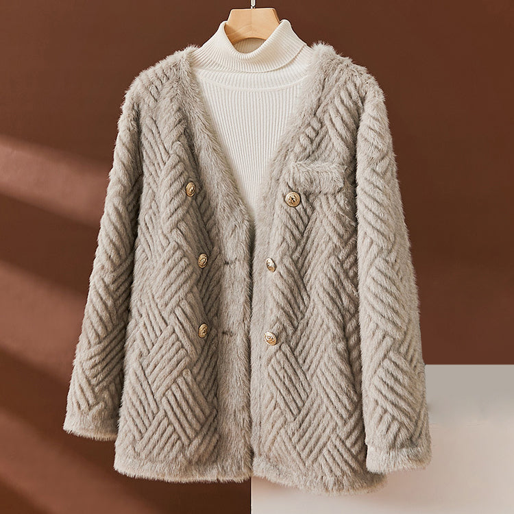 Women's imitation mink fur coat for autumn and winter