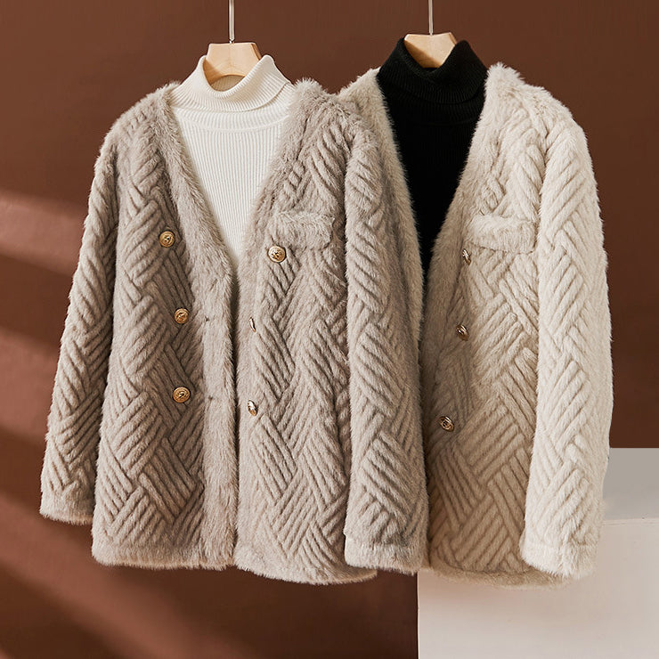 Women's imitation mink fur coat for autumn and winter
