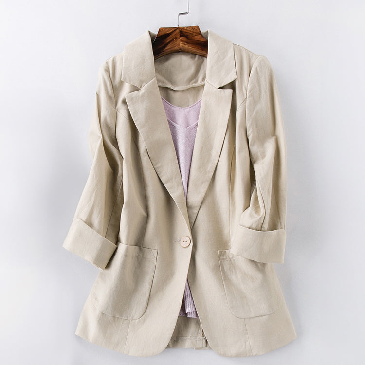 Women'sversatile three-quarter sleeve thin blazer