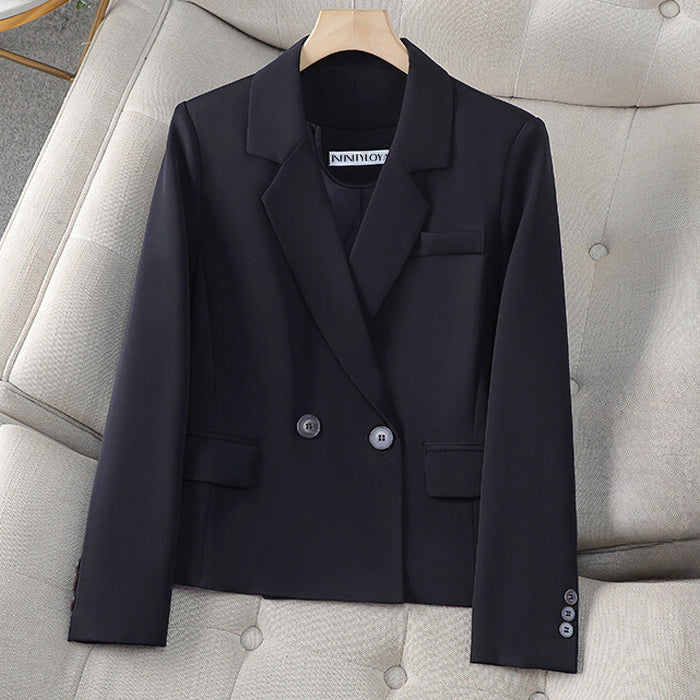 Women's casual spring double breasted short suit jacket