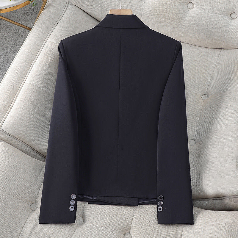 Women's casual spring double breasted short suit jacket