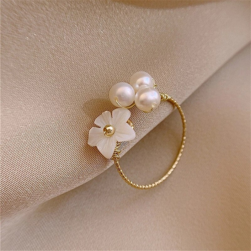 Blossom Embellished White Ring