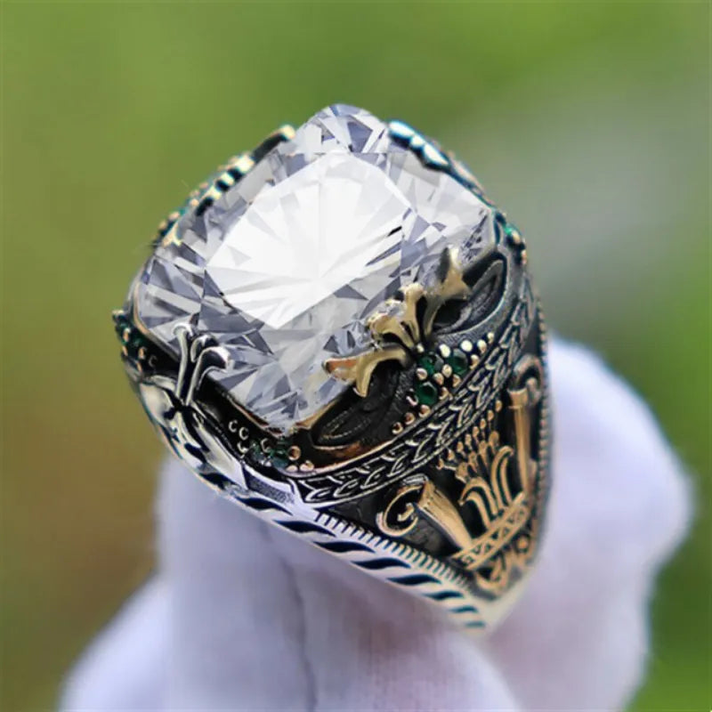 Crystal Inlaid Statement Ring
