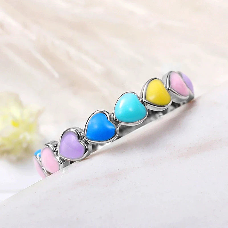 Rainbow Hearts Ring