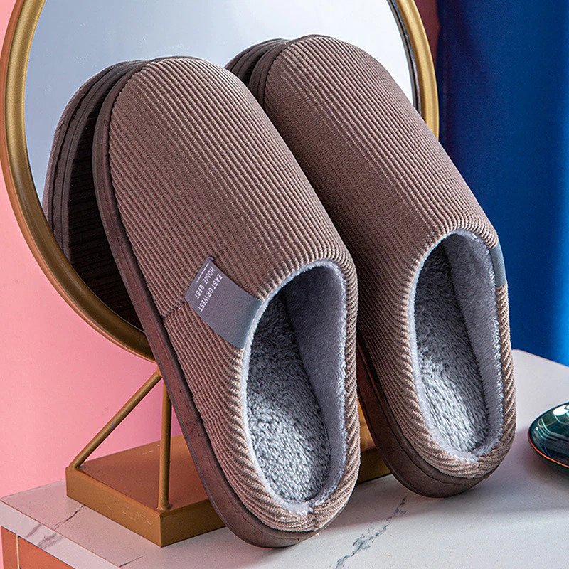 Women's non-slip plush cotton slippers
