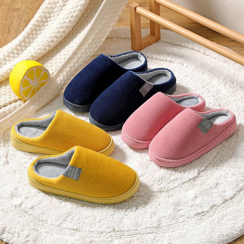Women's non-slip plush cotton slippers