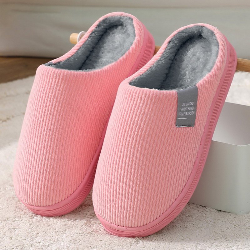 Women's non-slip plush cotton slippers