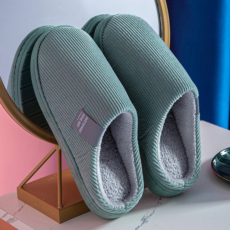 Women's non-slip plush cotton slippers