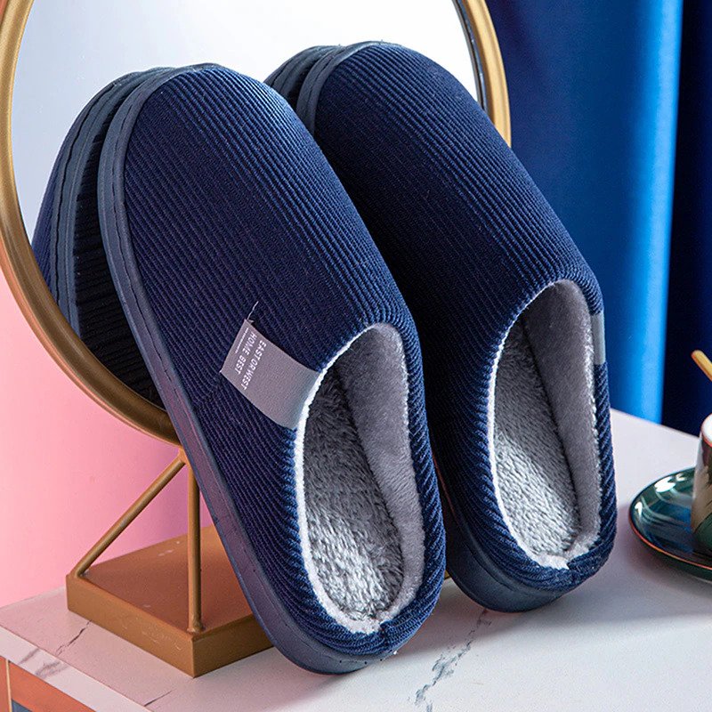Women's non-slip plush cotton slippers