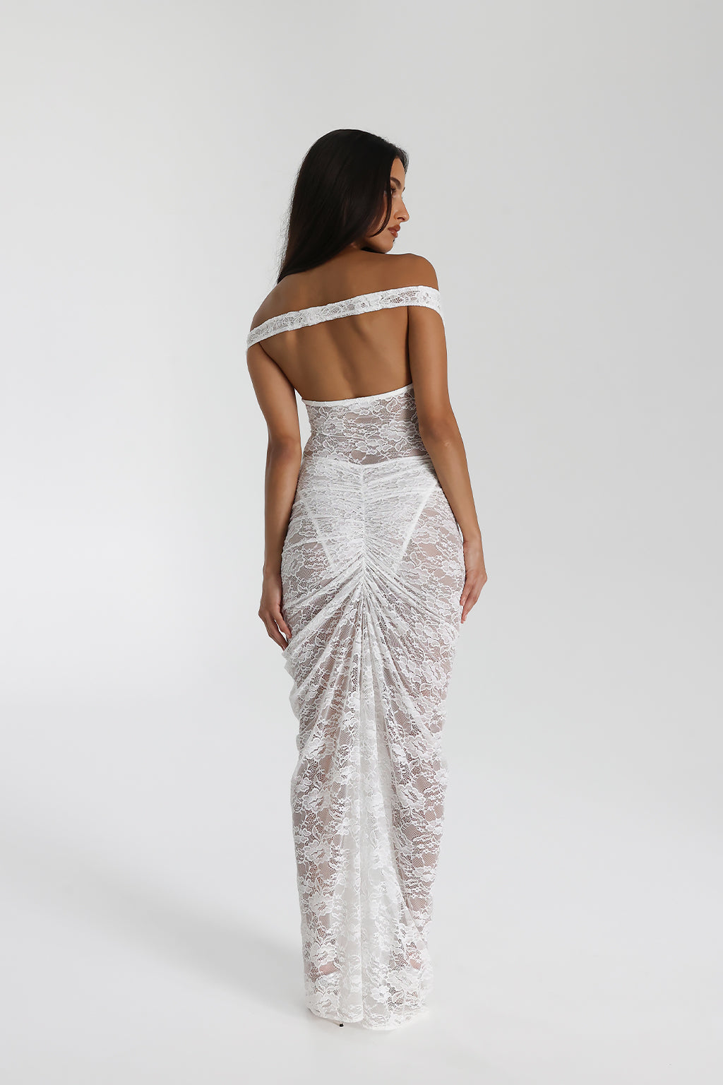 Off-Shoulder Lace Maxi Dress for Women