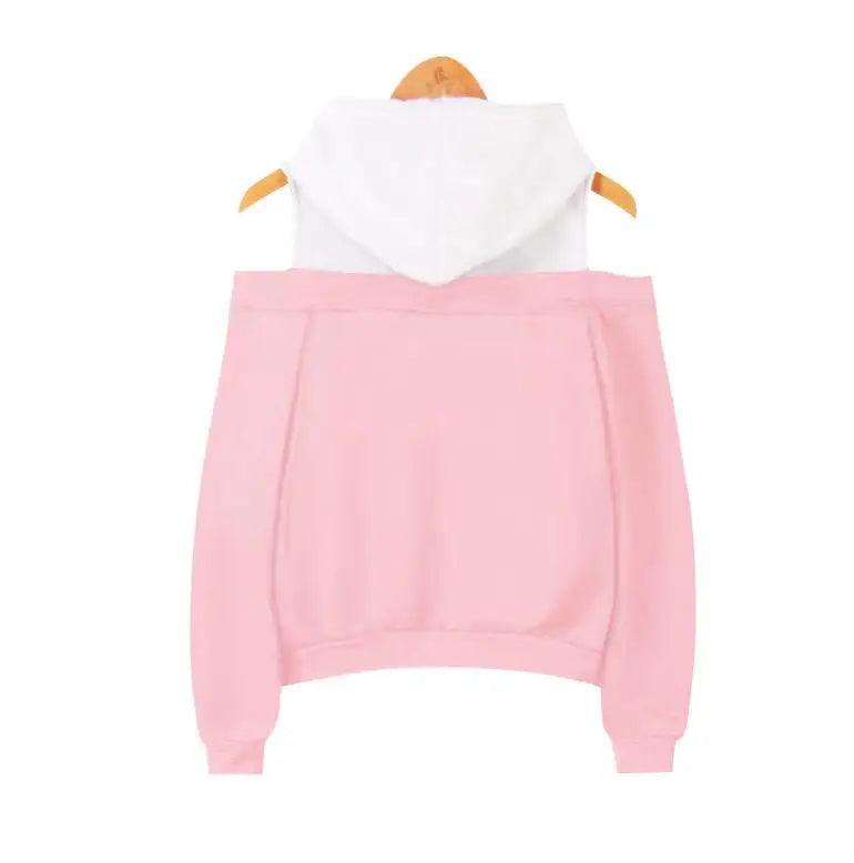 Women's off-shoulder hooded sweatshirt