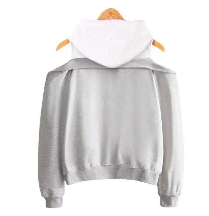 Women's off-shoulder hooded sweatshirt
