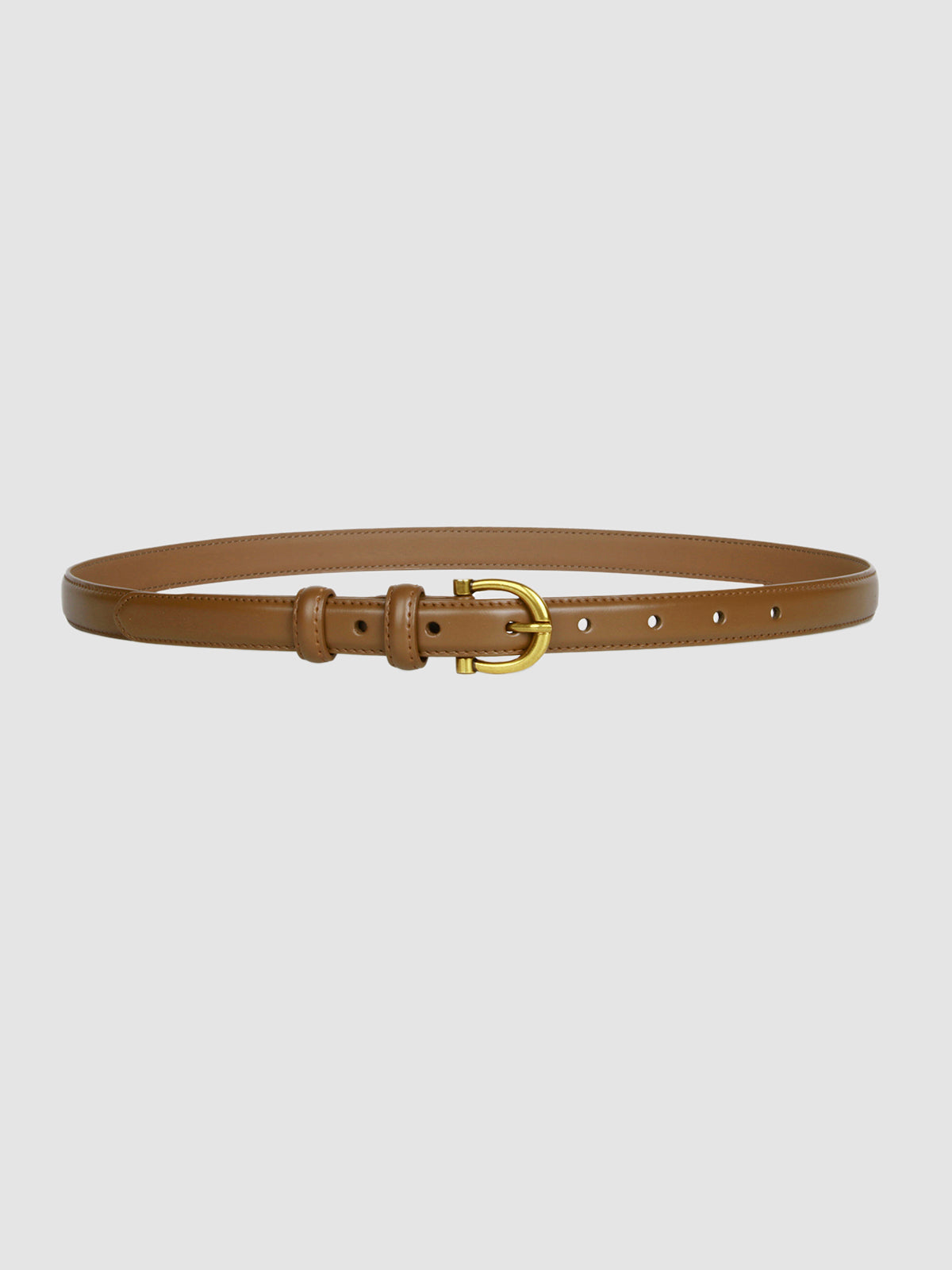 Sleek Leather Gold Buckle Belt