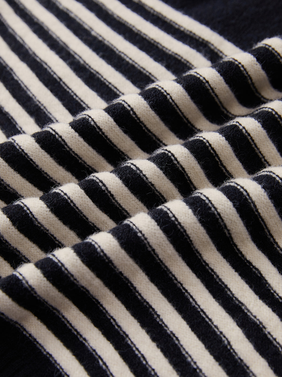 Women's Striped Pullover Sweater - Zip Collar - Long Sleeve - Relaxed Fit