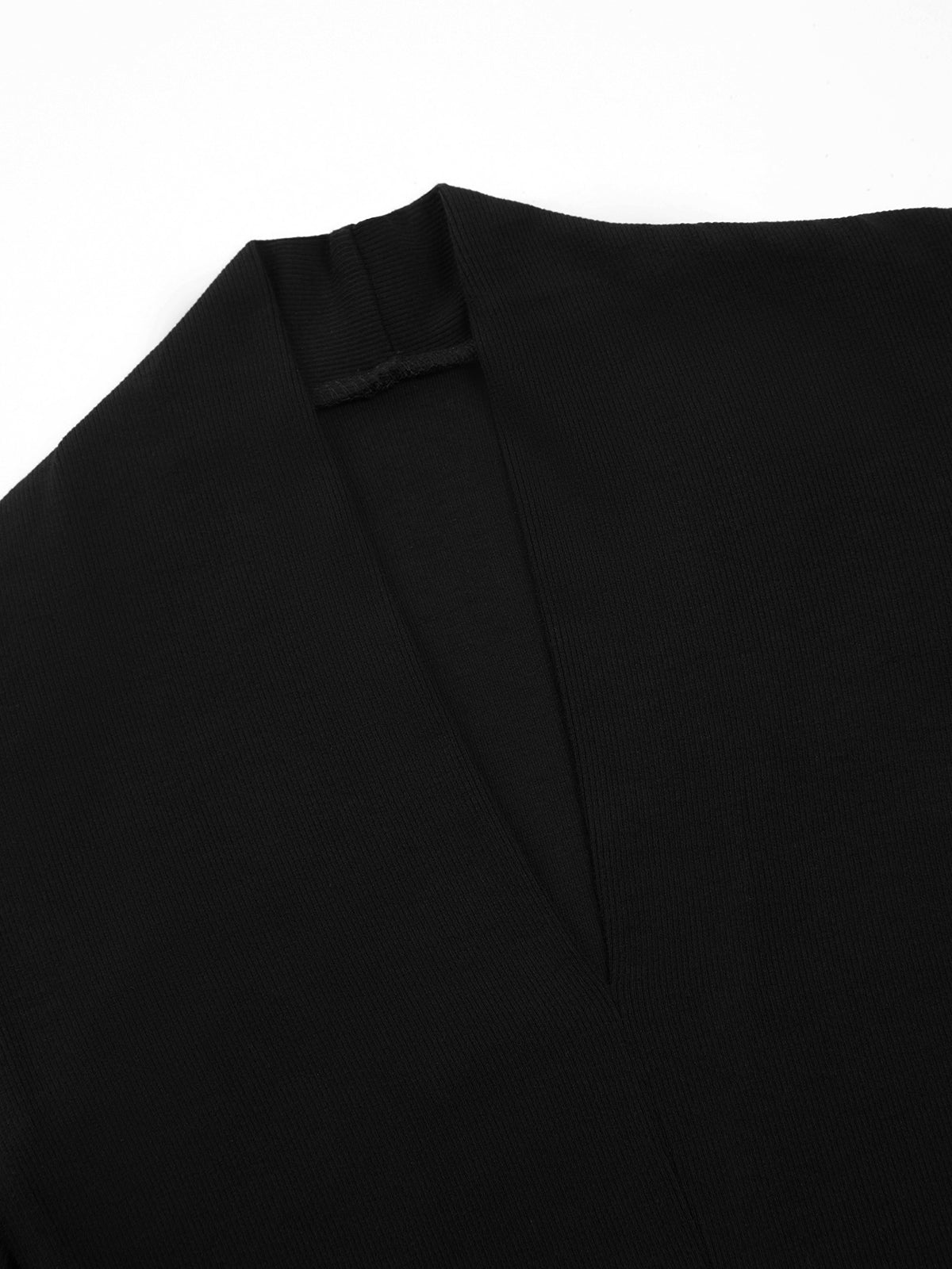 Women’s Long-Sleeve Ribbed Knit Top – V-Neck Stretch Fit – Casual & Elegant