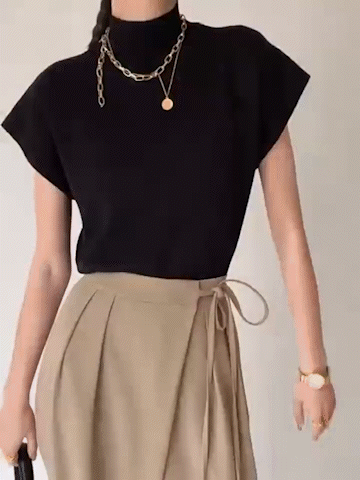 Women's Sleeveless Turtleneck Sweater Vest - Soft Knit - Elegant Relaxed Fit
