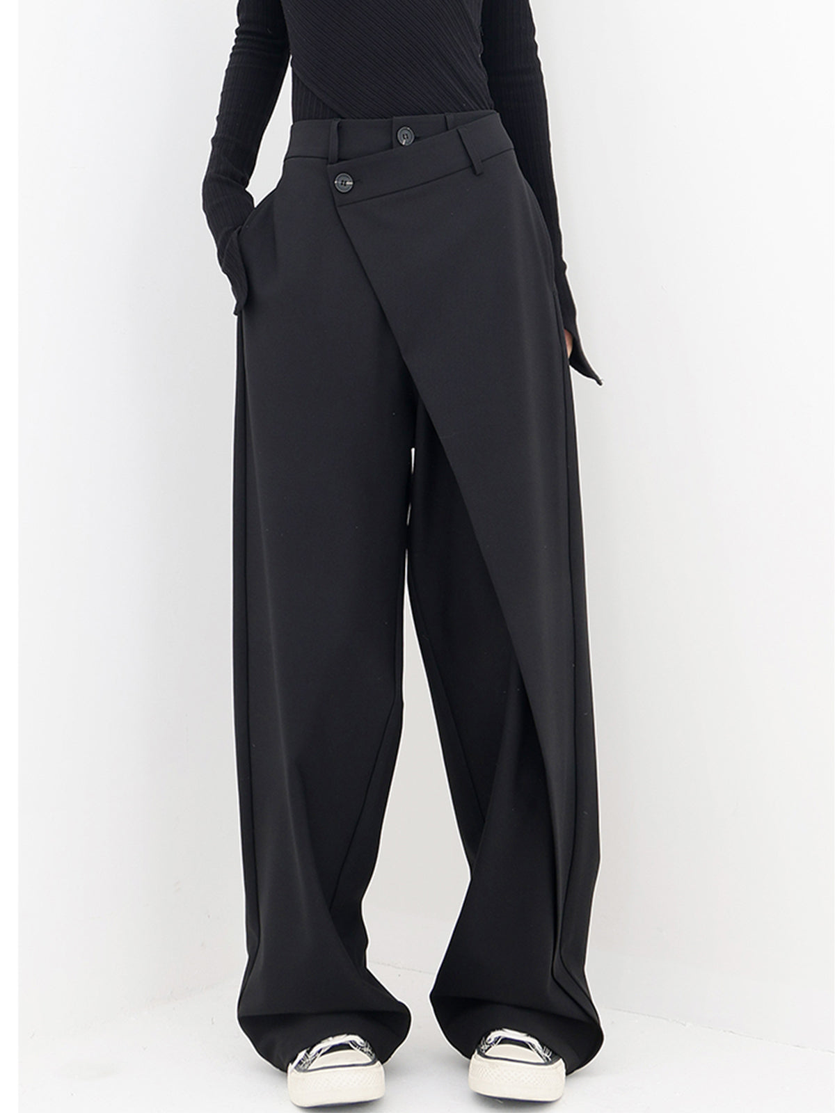 Women's trendy asymmetric wide leg pants
