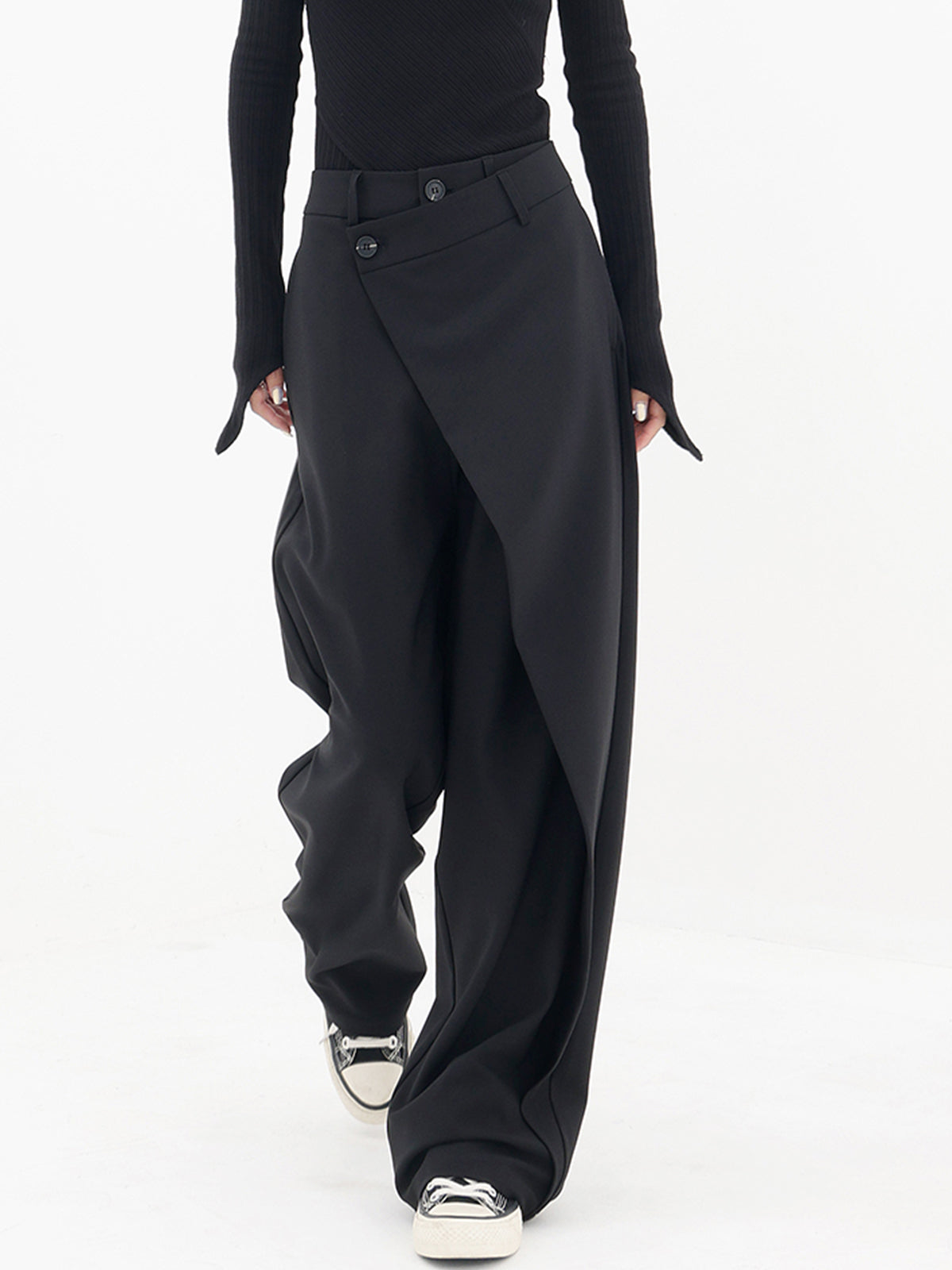 Women's trendy asymmetric wide leg pants