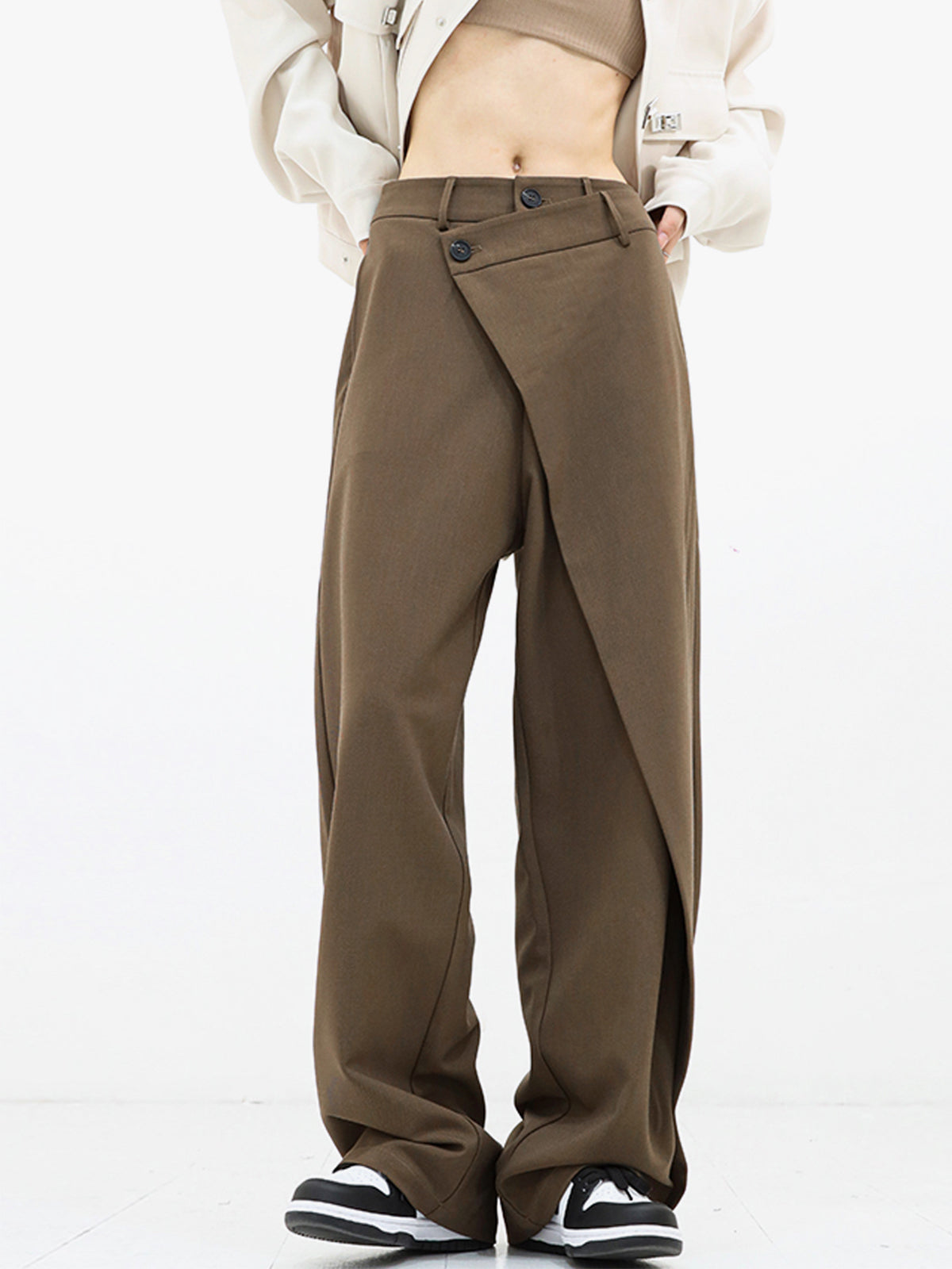 Women's trendy asymmetric wide leg pants